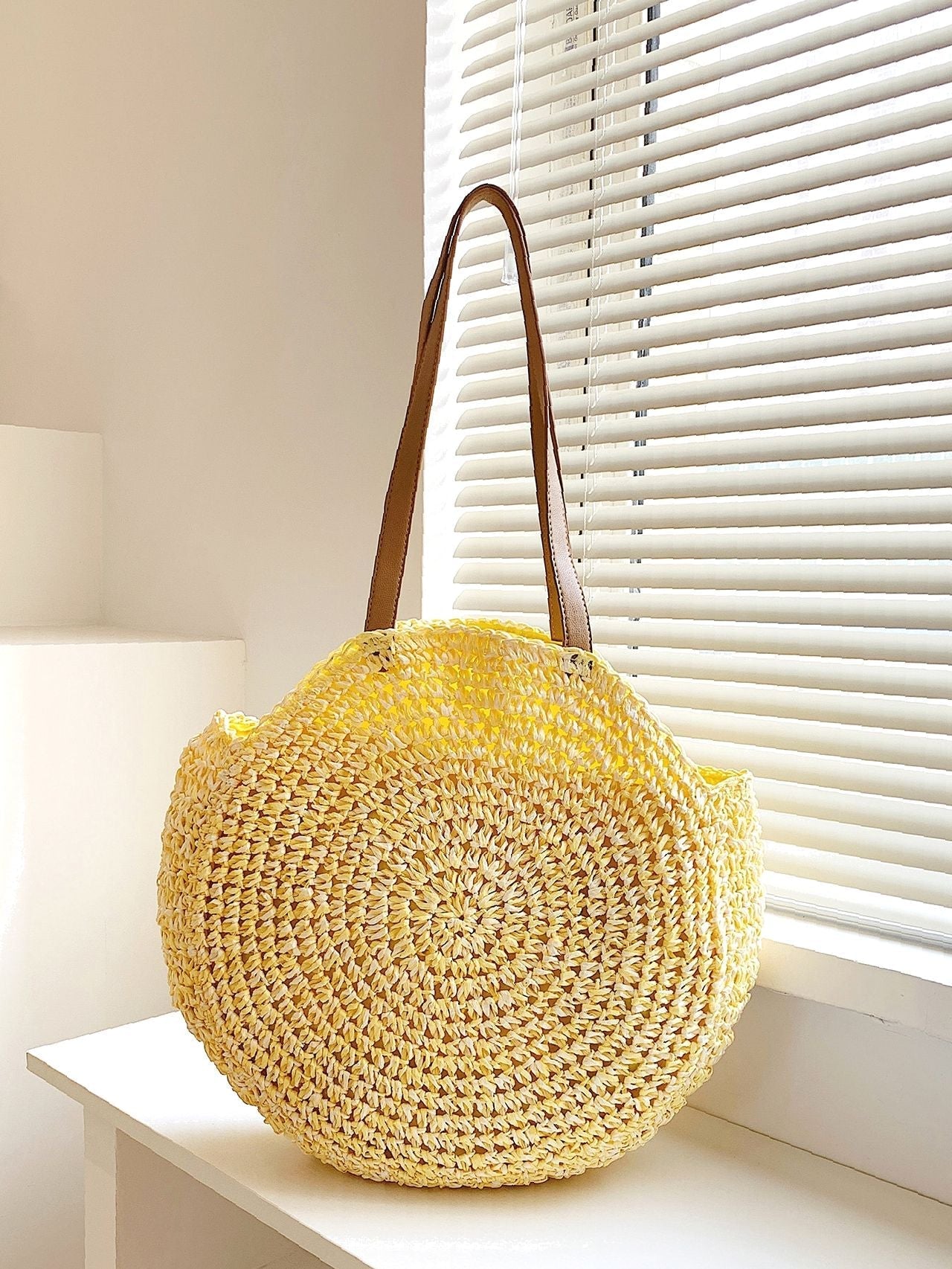 Futurecen - Minimalist Round Straw Bag  - Women Tote Bags