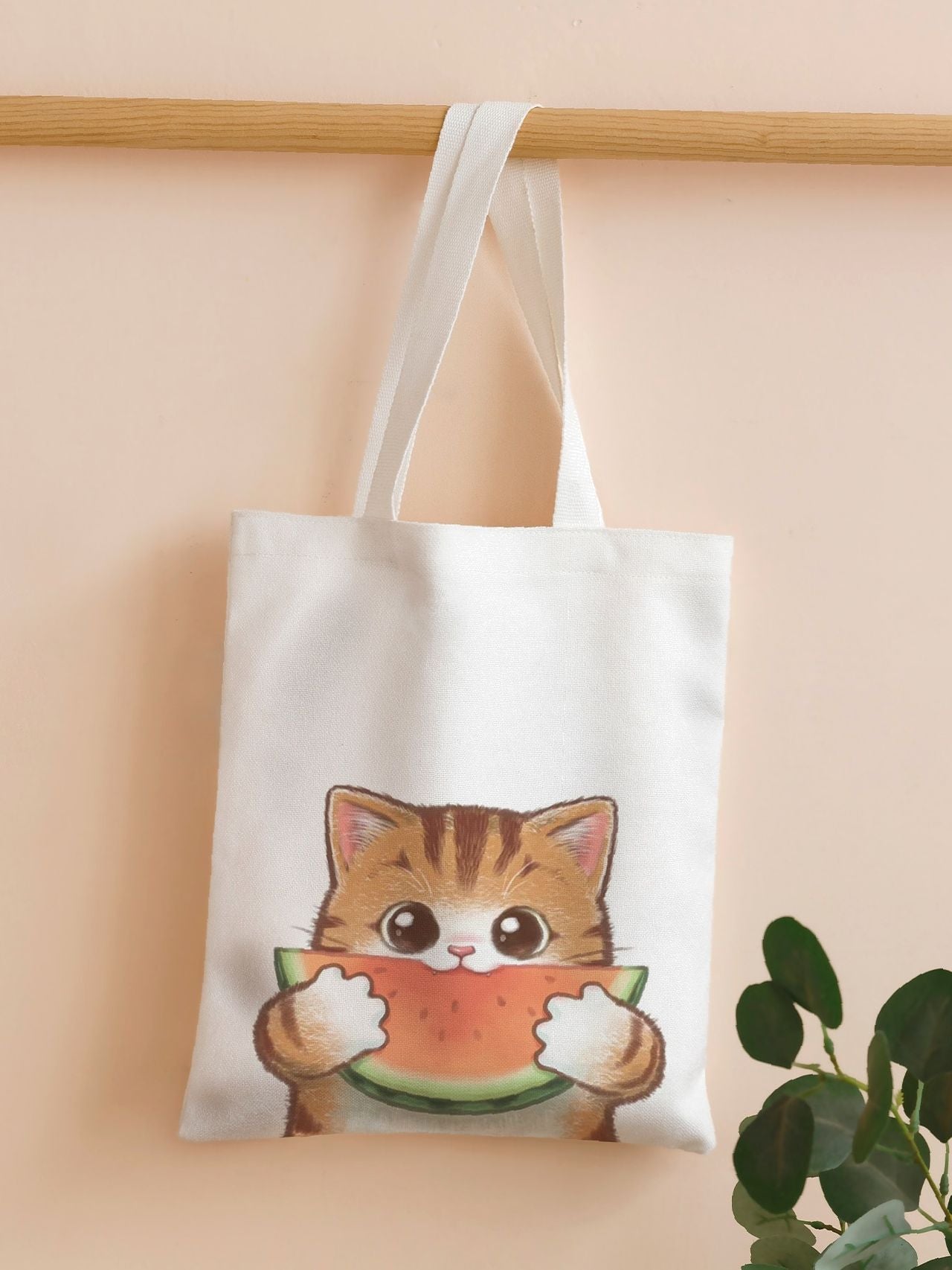 Futurecen - Cartoon Cat Graphic Shopper Bag  - Women Tote Bags