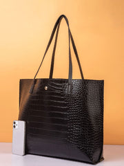 Futurecen - Croc Embossed Shoulder Tote Bag  - Women Tote Bags