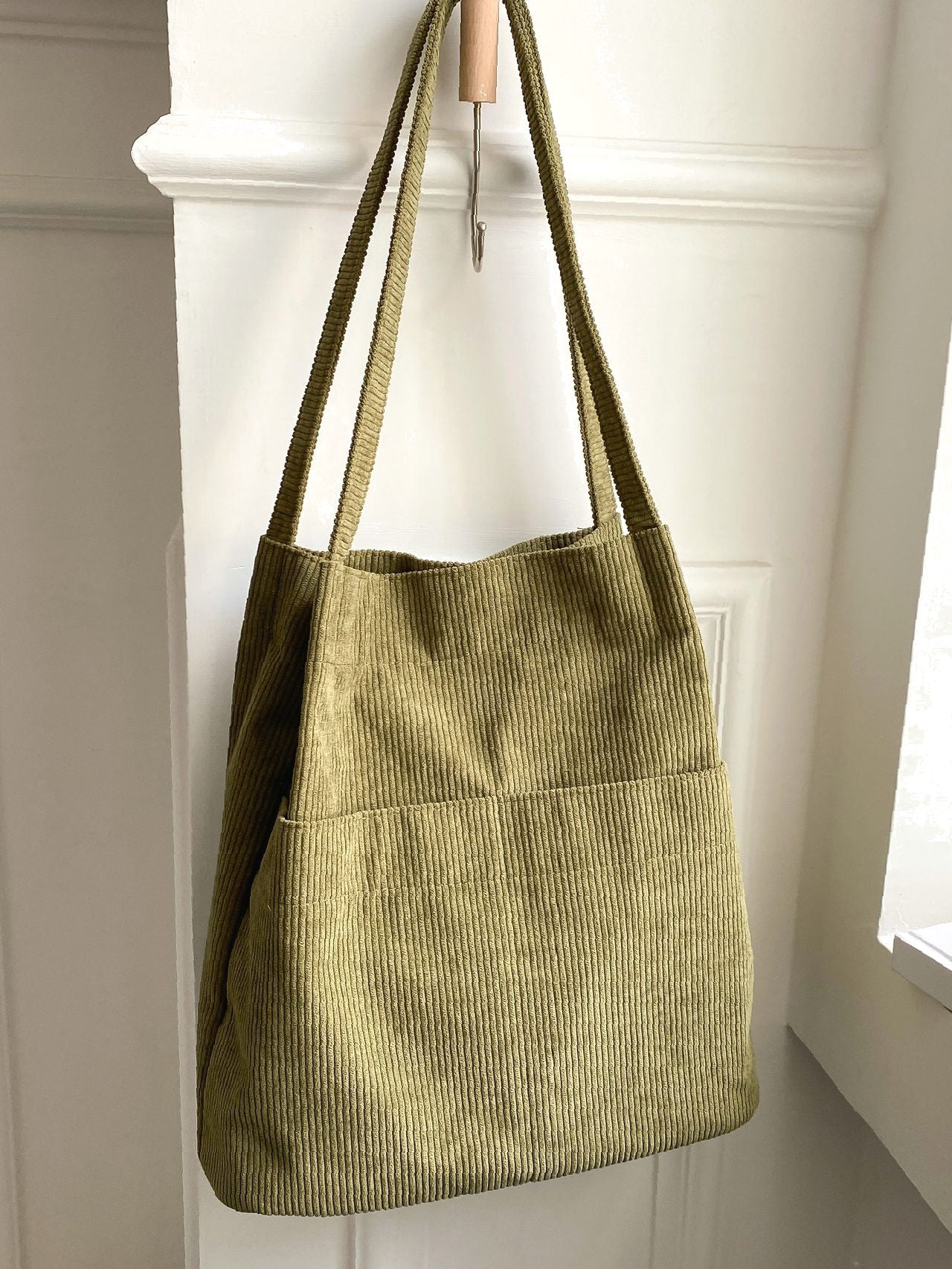 Futurecen - Minimalist Corduroy Tote Bag  - Women Tote Bags