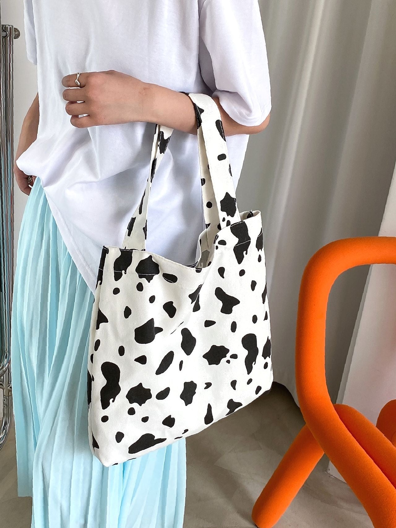 Futurecen - Cow Print Shopper Bag  - Women Tote Bags