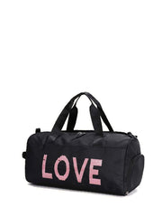 Futurecen - Sequin Letter Decor Duffel Bag  - Women Tote Bags