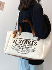 Futurecen - Letter Graphic Satchel Tote Bag  - Women Tote Bags