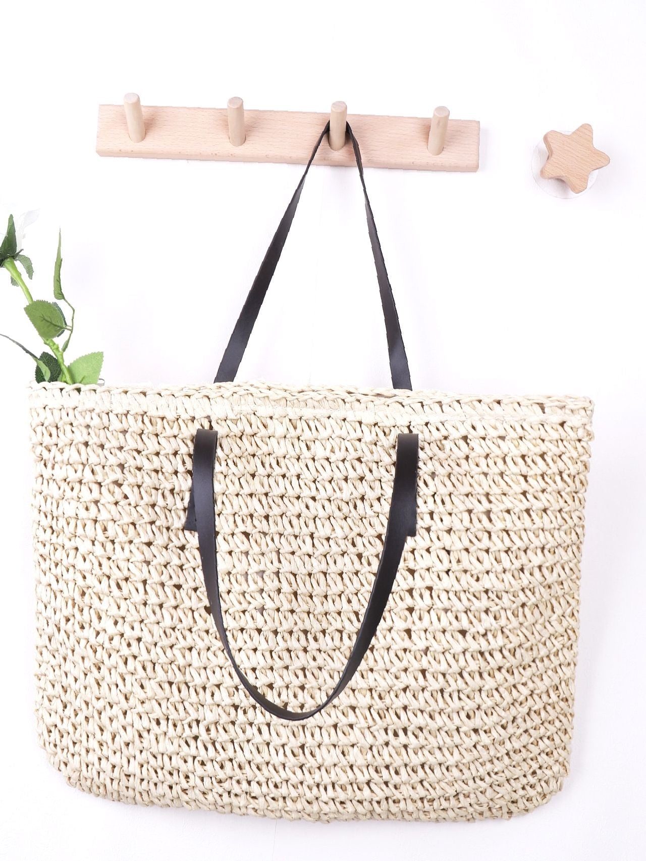 Futurecen - Minimalist Large Capacity Straw Bag  - Women Tote Bags