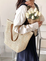 Futurecen - Minimalist Large Capacity Straw Bag  - Women Tote Bags