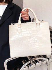 Futurecen - Crocodile Embossed Top Handle Bag  - Women Tote Bags