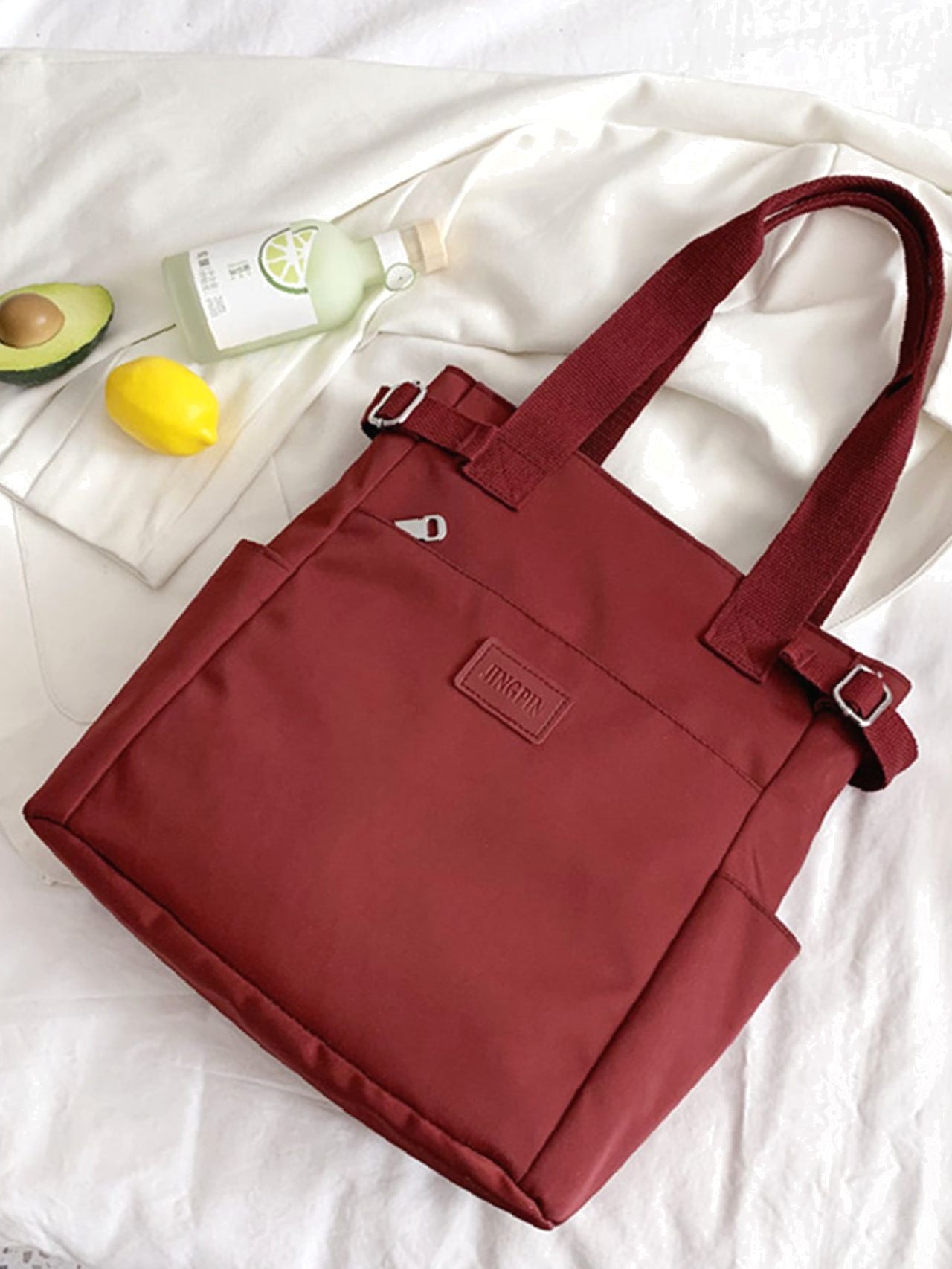 Futurecen - Letter Patch Oxford Shopper Bag  - Women Tote Bags