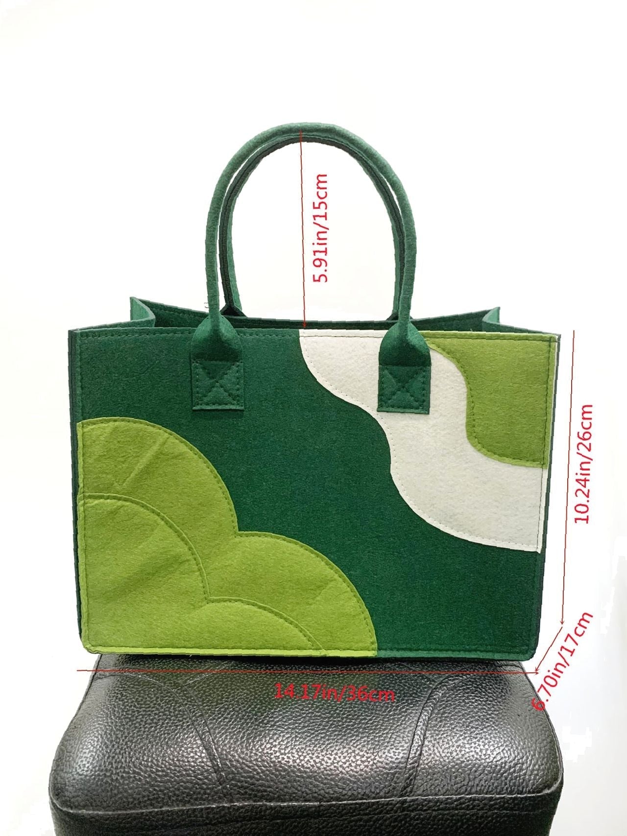 Futurecen - Color Block Top Handle Bag  - Women Tote Bags