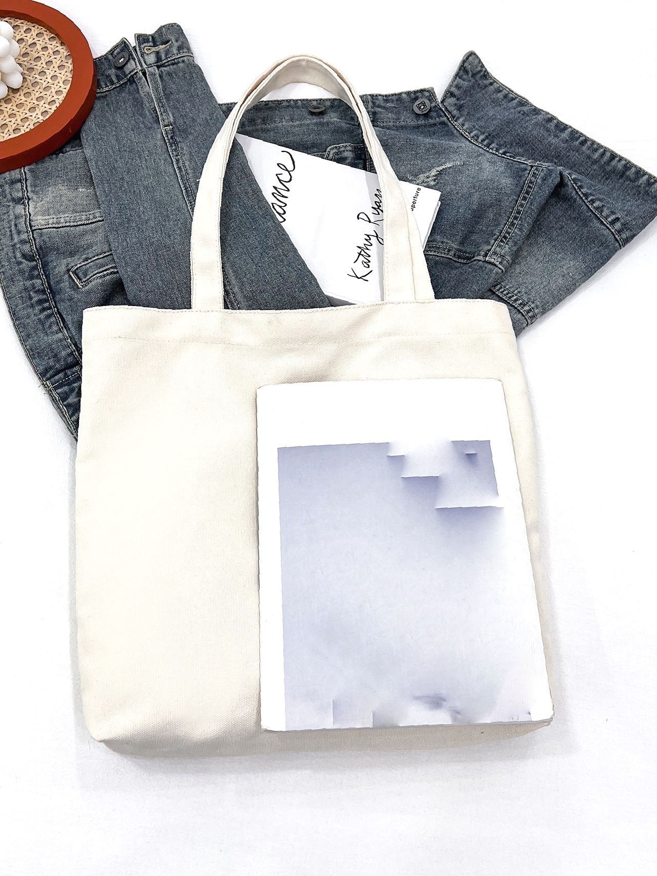 Futurecen - Letter Patch Shopper Bag  - Women Tote Bags