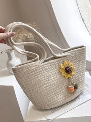 Futurecen - Sunflower Decor Straw Bag  - Women Tote Bags