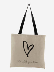 Futurecen - Heart & Letter Graphic Shopper Bag  - Women Tote Bags