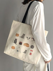 Futurecen - Large Capacity Cartoon Graphic Shopper Bag  - Women Tote Bags