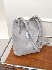 Futurecen - Patch Decor Corduroy Tote Bag  - Women Tote Bags