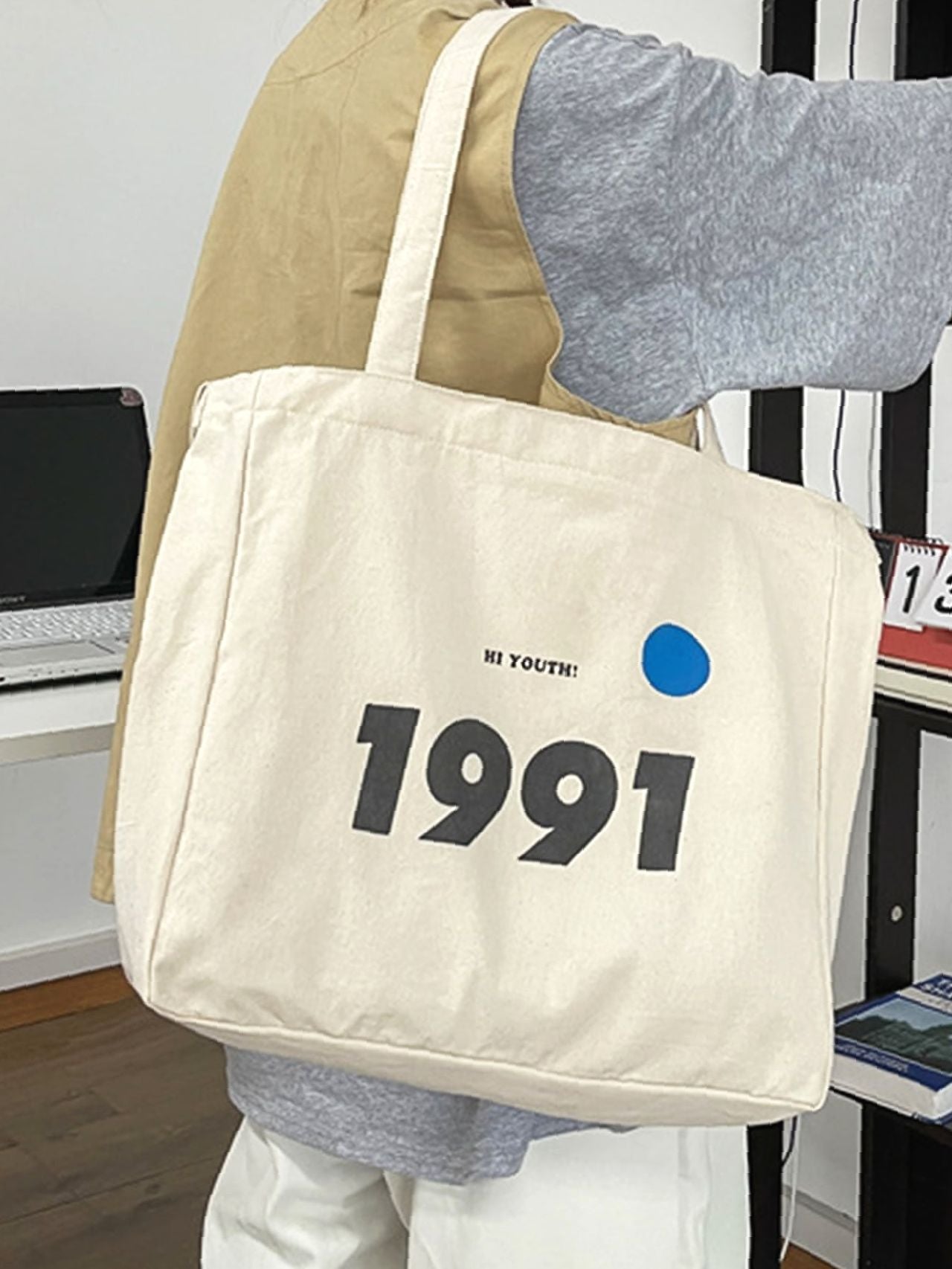 Futurecen - Number Graphic Tote Bag  - Women Tote Bags