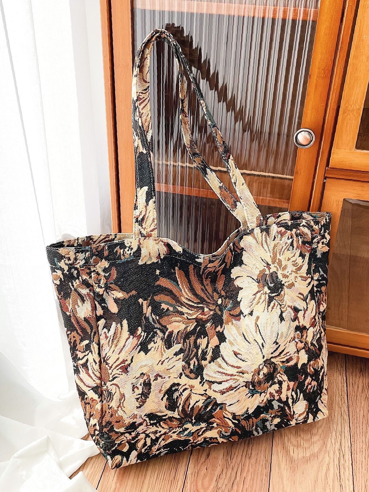 Futurecen - Floral Pattern Shoulder Tote Bag  - Women Tote Bags