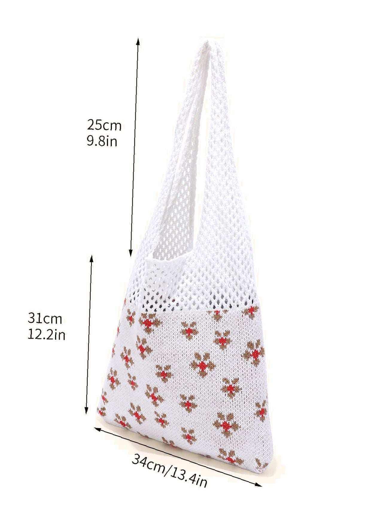 Futurecen - Floral Pattern Crochet Bag  - Women Tote Bags