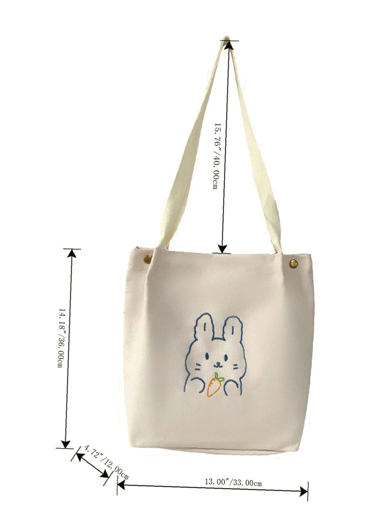 Futurecen - Cartoon Rabbit Graphic Shopper Bag  - Women Tote Bags