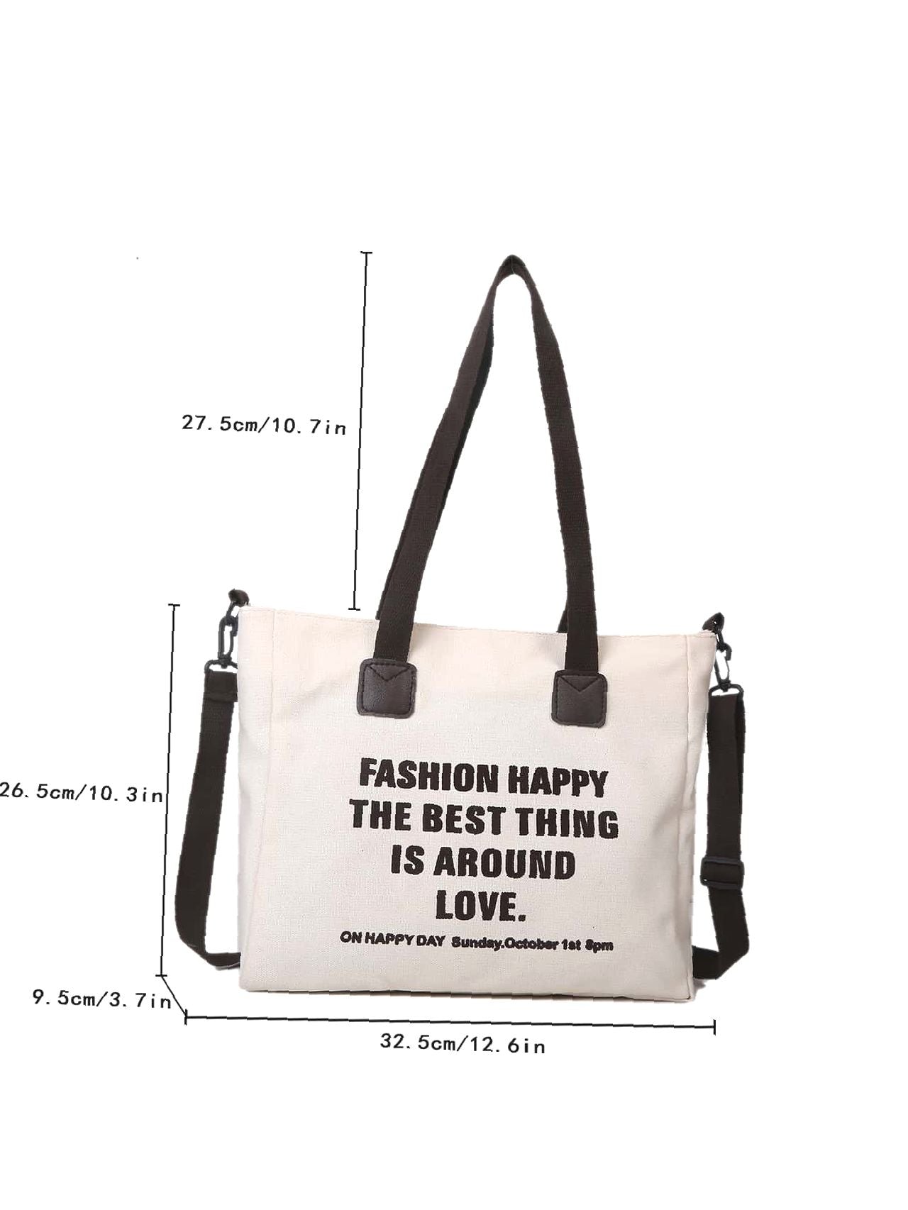 Futurecen - Letter Graphic Tote Bag  - Women Tote Bags