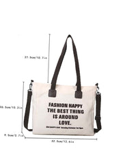 Futurecen - Letter Graphic Tote Bag  - Women Tote Bags