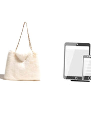 Futurecen - Fluffy Chain Shoulder Tote Bag  - Women Tote Bags