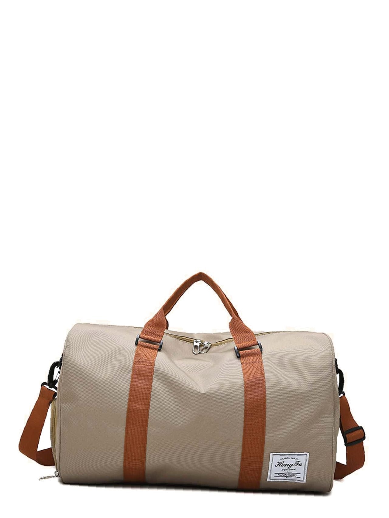 Futurecen - Letter Patched Large Capacity Duffel Bag  - Women Tote Bags