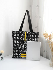 Futurecen - Letter Graphic Shoulder Tote Bag  - Women Tote Bags