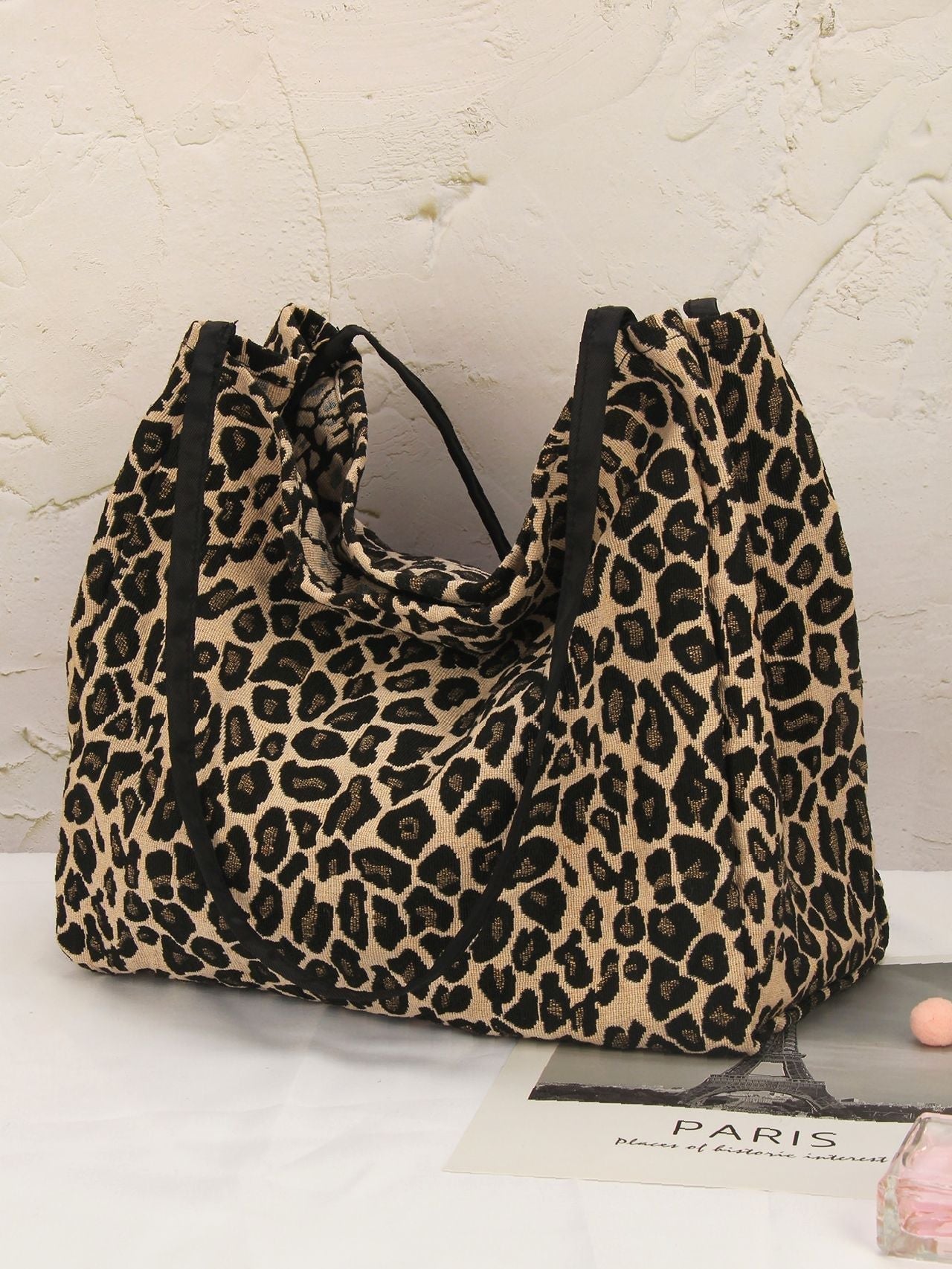 Futurecen - Leopard Print Large Capacity Shoulder Tote Bag  - Women Tote Bags