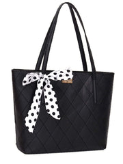 Futurecen - Polka Dot Twilly Scarf Tote Bag  - Women Tote Bags