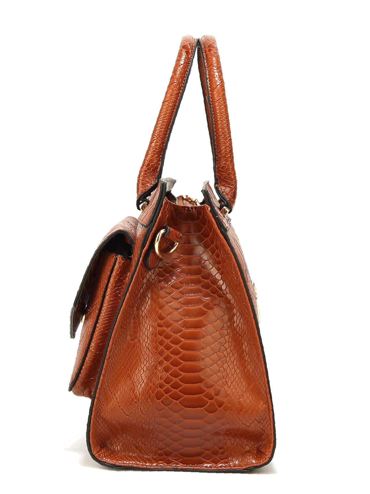 Futurecen - Minimalist Snake Embossed Top Handle Bag  - Women Tote Bags