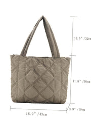 Futurecen - Minimalist Quilted Shoulder Tote Bag  - Women Tote Bags