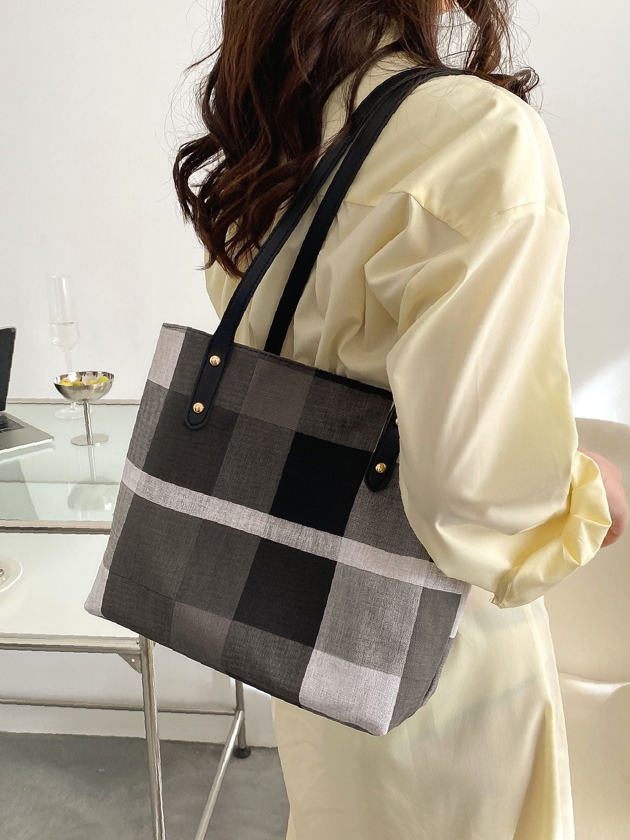 Futurecen - Colorblock Large Capacity Tote Bag  - Women Tote Bags