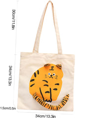 Futurecen - Cartoon Tiger Graphic Shopper Bag  - Women Tote Bags