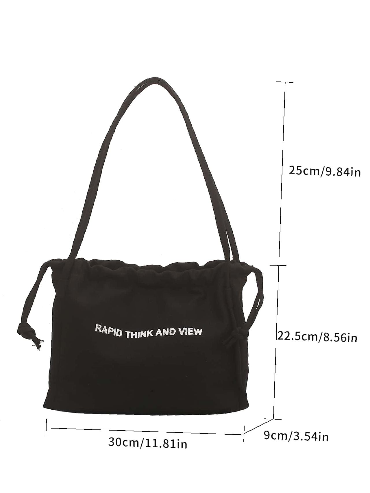 Futurecen - Slogan Graphic Shoulder Tote Bag  - Women Tote Bags