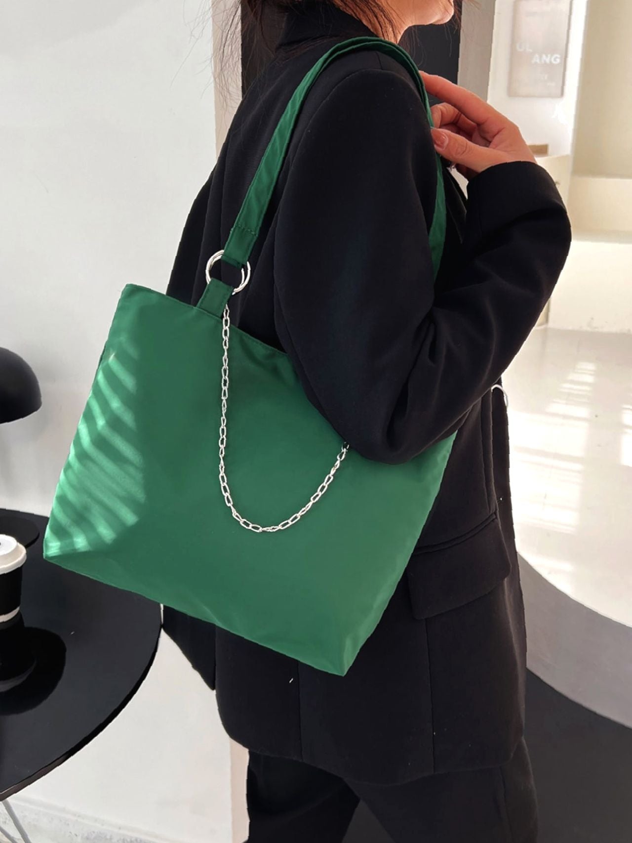 Futurecen - Minimalist Chain Decor Tote Bag  - Women Tote Bags