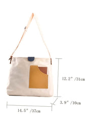 Futurecen - Colorblock Canvas Top Handle Tote Bag  - Women Tote Bags