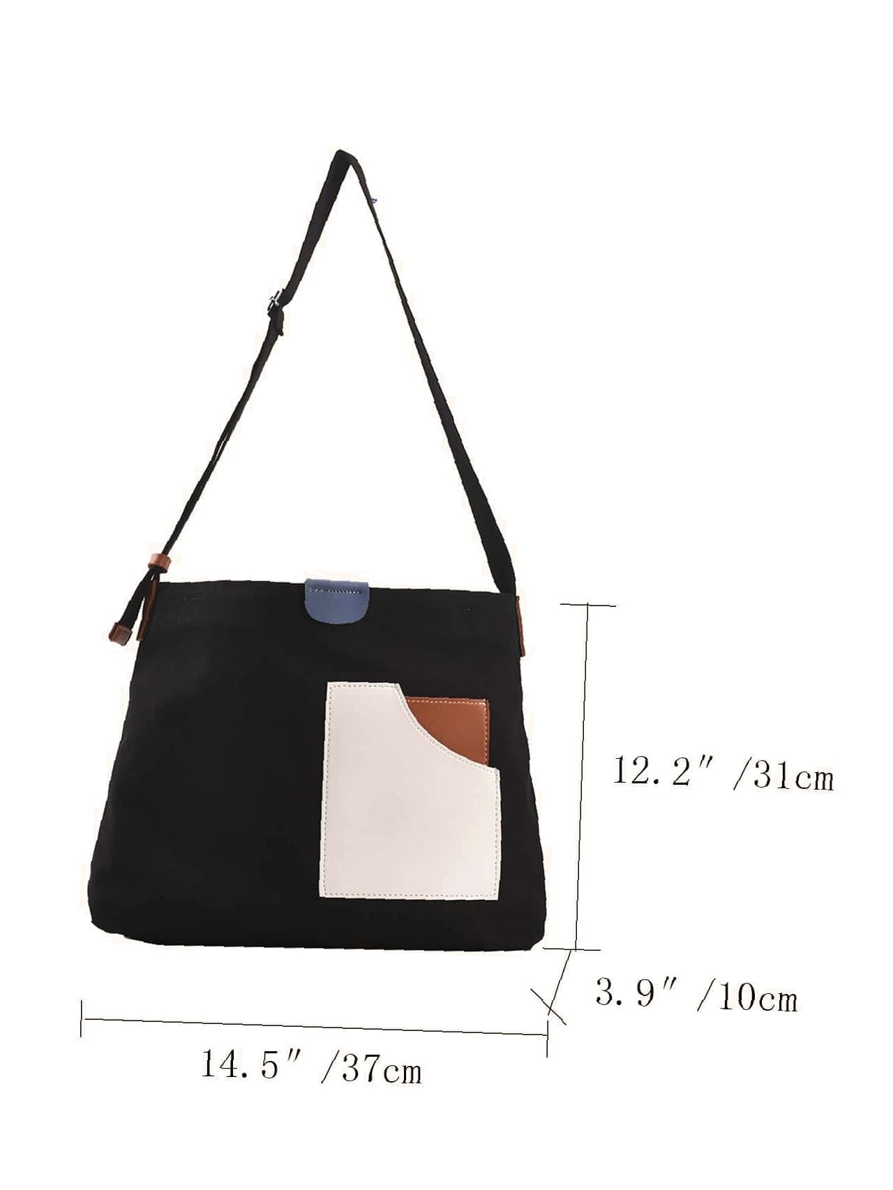 Futurecen - Colorblock Canvas Top Handle Tote Bag  - Women Tote Bags