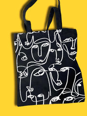 Futurecen - Minimalist Figure Graphic Shopper Bag  - Women Tote Bags