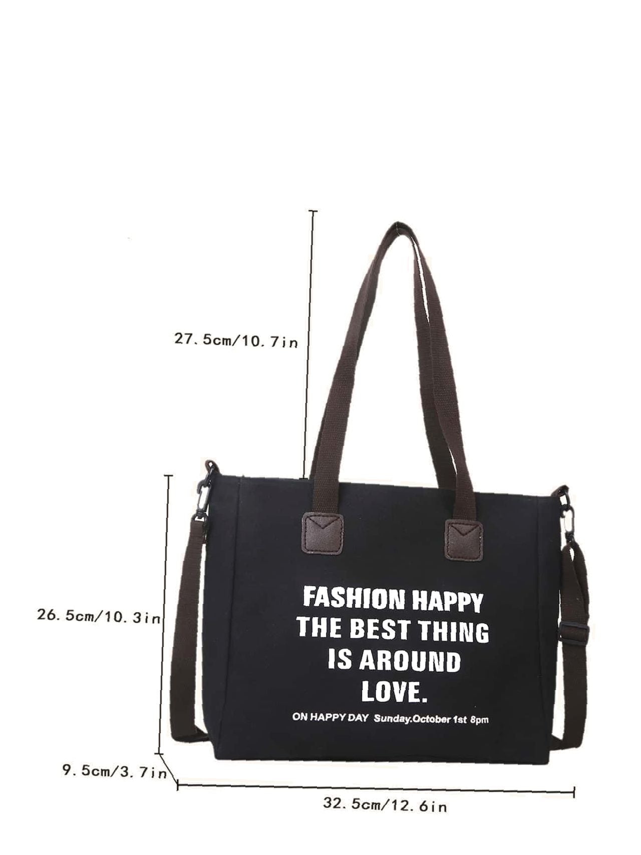 Futurecen - Letter Graphic Shoulder Tote Bag  - Women Tote Bags