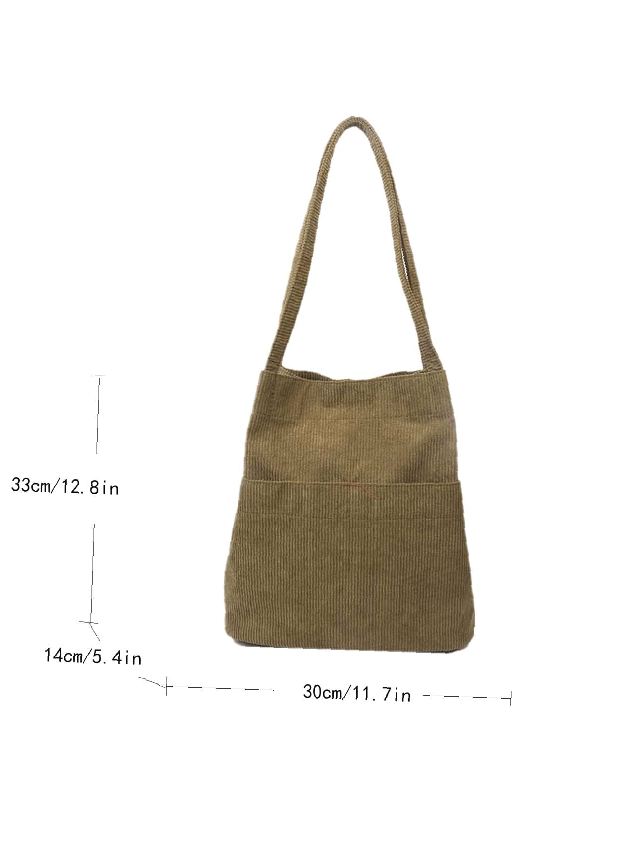 Futurecen - Minimalist Corduroy Tote Bag  - Women Tote Bags