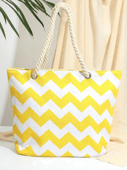 Futurecen - Chevron Graphic Canvas Shoulder Tote Bag  - Women Tote Bags