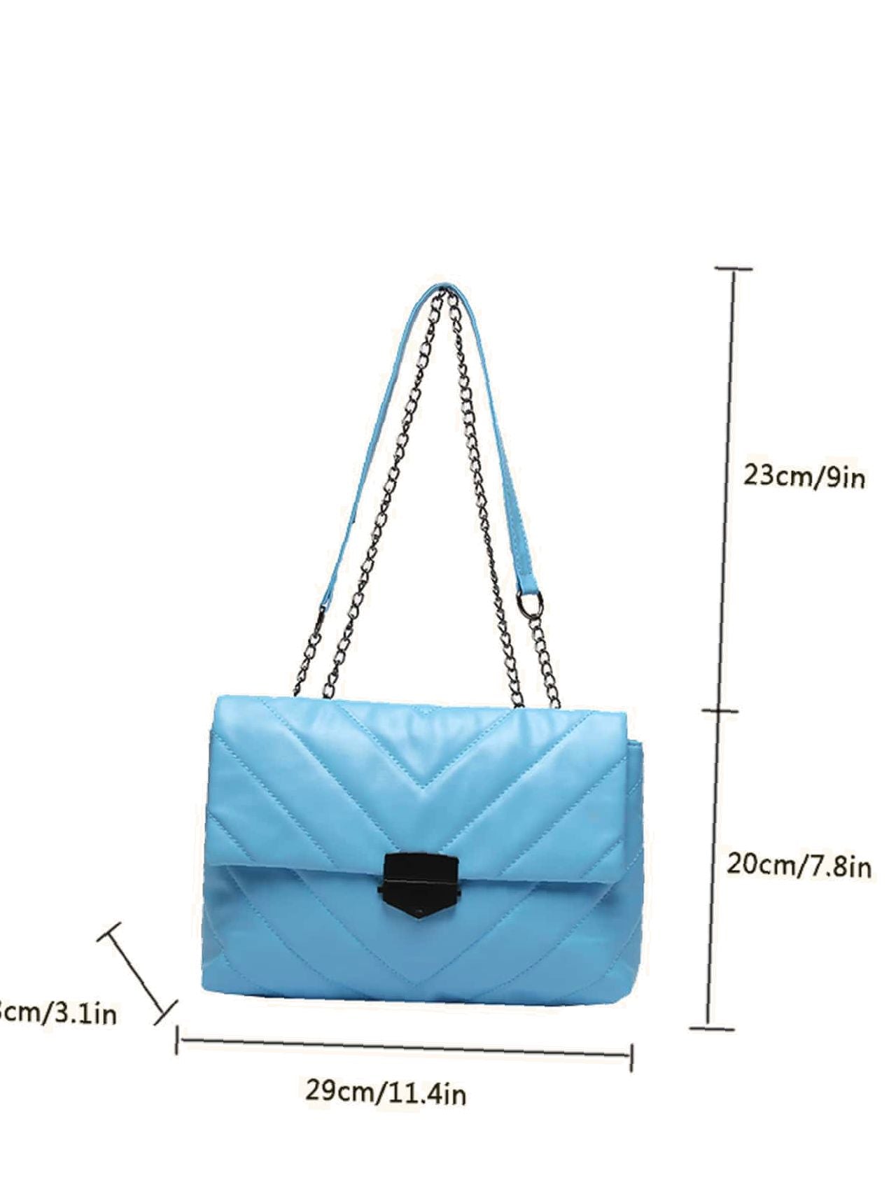 Futurecen - Chevron Push Lock Flap Square Bag  - Women Tote Bags