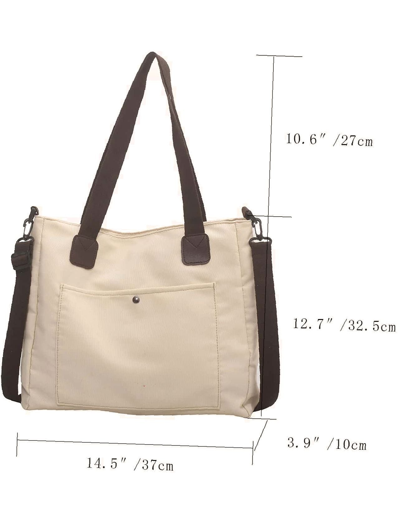 Futurecen - Minimalist Snap Button Shopper Bag  - Women Tote Bags