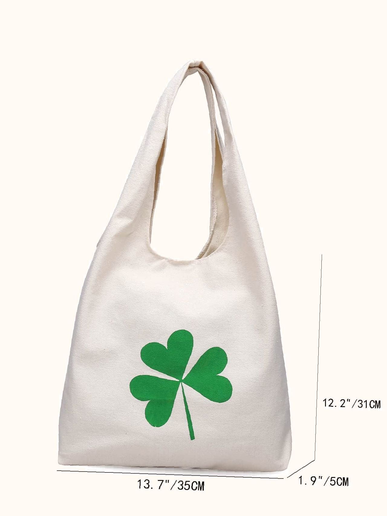 Futurecen - Clover Print Canvas Shopper Bag  - Women Tote Bags