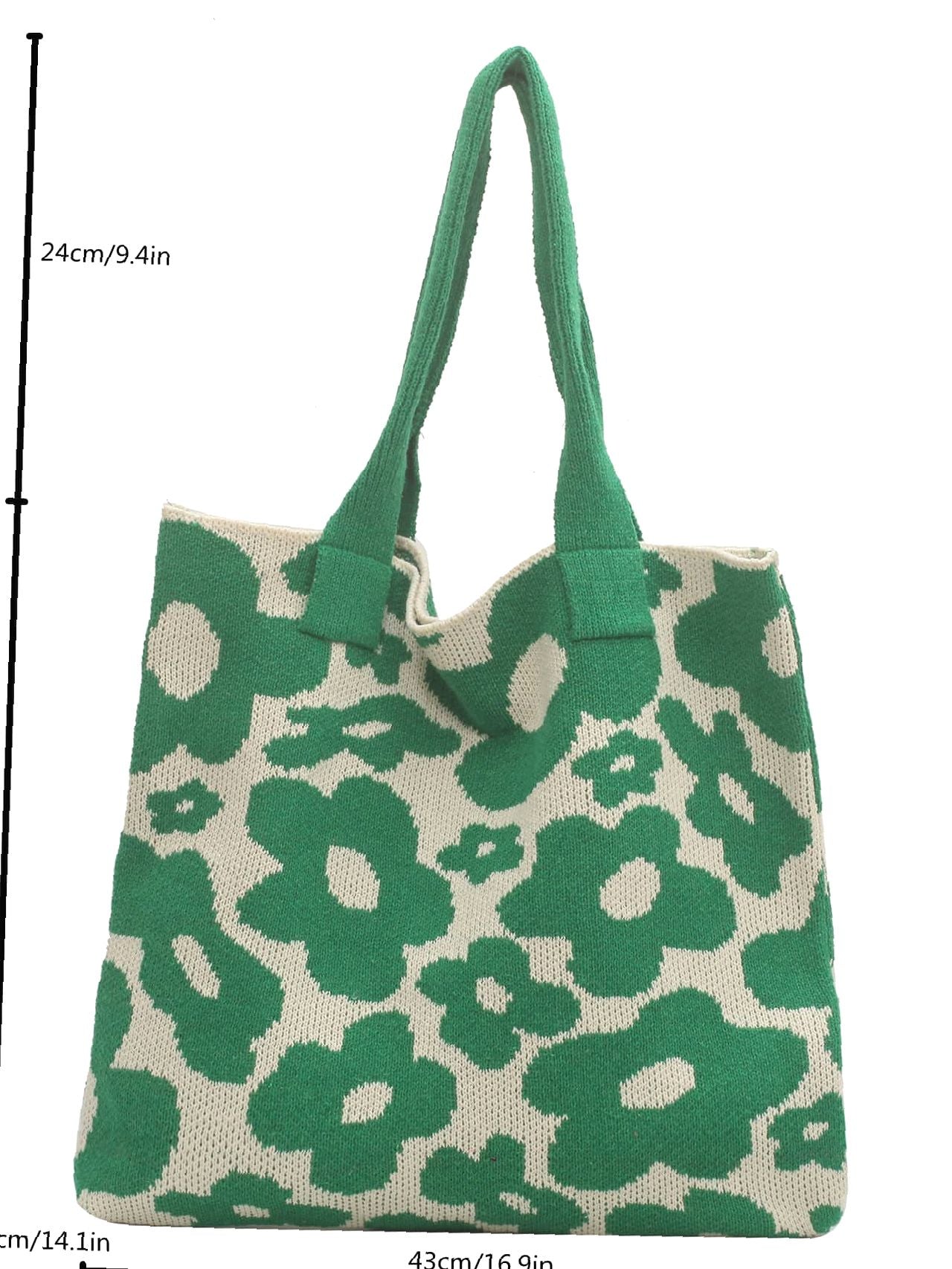 Futurecen - Floral Graphic Large Capacity Crochet Bag  - Women Tote Bags