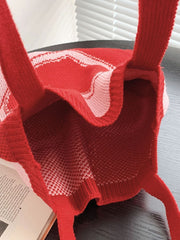 Futurecen - Heart Graphic Crochet Tote Bag  - Women Tote Bags