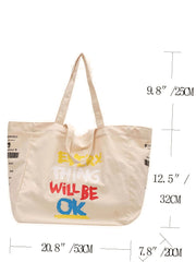 Futurecen - Letter Graphic Top Handle Tote Bag  - Women Tote Bags