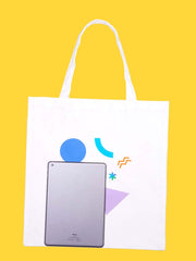 Futurecen - Letter & Geometric Graphic Colorblock Shopper Bag  - Women Tote Bags