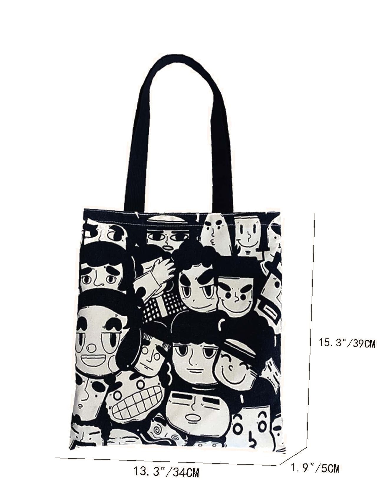 Futurecen - Cartoon Figure Graphic Shopper Bag  - Women Tote Bags