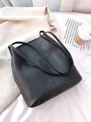 Futurecen - Minimalist Double Handle Bucket Bag  - Women Tote Bags