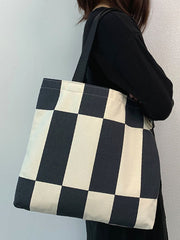 Futurecen - Two Tone Geometric Graphic Shopper Bag  - Women Tote Bags